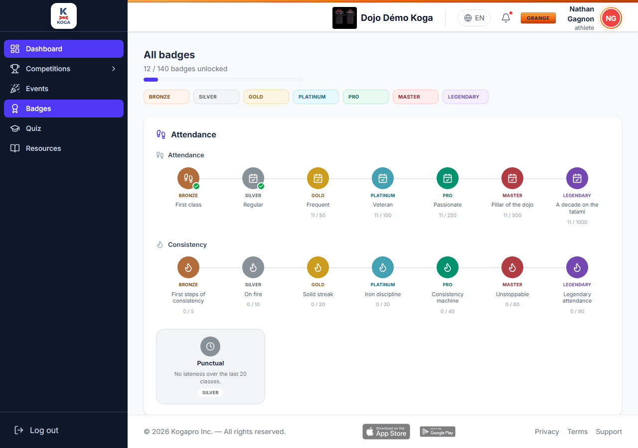Achievement badges