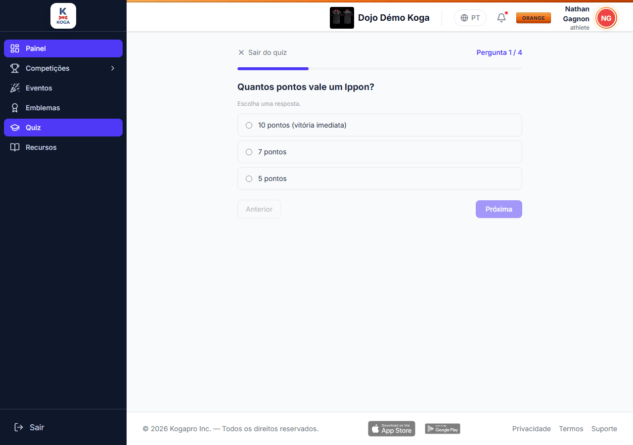 Quiz de preparação para exames