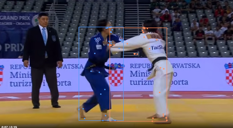 Détection de posture par IA sur une vidéo de combat de judo